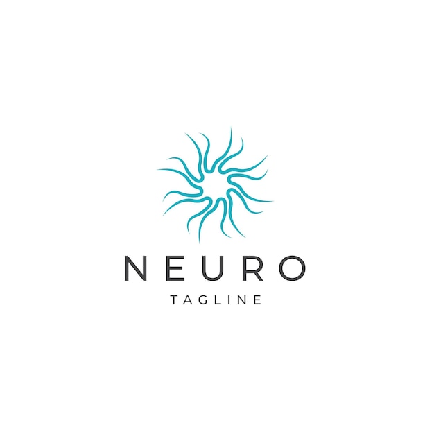 Neuro logo icon design template flat vector