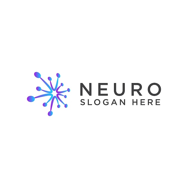Neuro technologie logo pictogram ontwerpsjabloon Elegante luxe premium vector