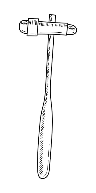 ベクトルの白い背景の神経学的ハンマー