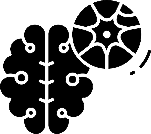 Neurologisch vaste glyf vector illustratie
