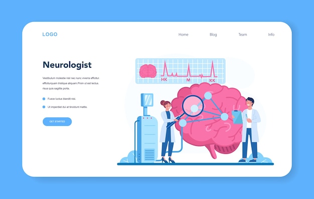 ベクトル 神経内科医のwebバナーまたはランディングページ