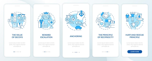 Neuromarketing canons onboarding mobile app page screen