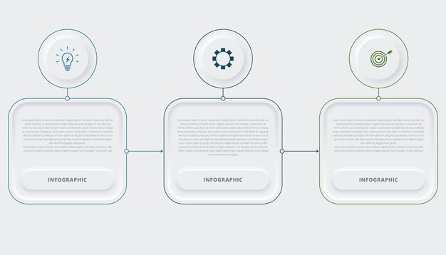 Neuromorphic three steps presentation slide infographics template