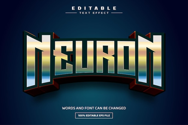 Neuron 3D editable text effect template