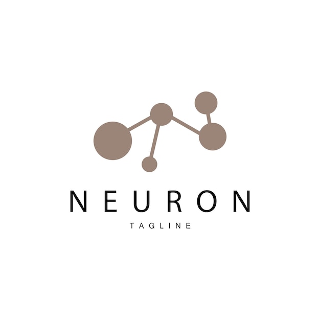 Neuron logo cel dna network vector and particle technology simple illustration template design