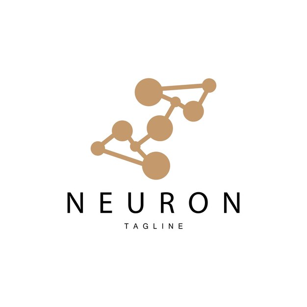 Neuron Logo Cel Dna Network Vector and Particle Technology Простой дизайн шаблона иллюстрации