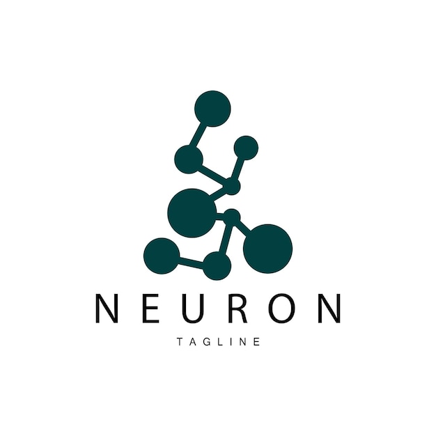 Neuron Logo Cel Dna Network Vector and Particle Technology Простой дизайн шаблона иллюстрации