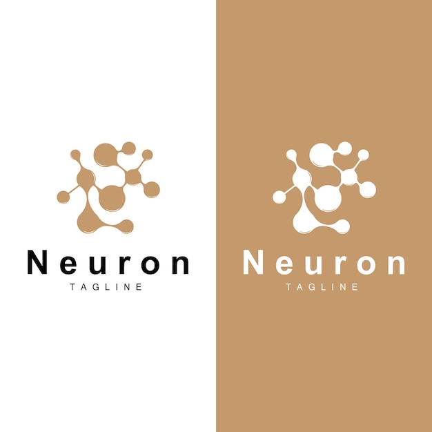 Vector neuron logo cel dna network vector and particle technology simple illustration template design