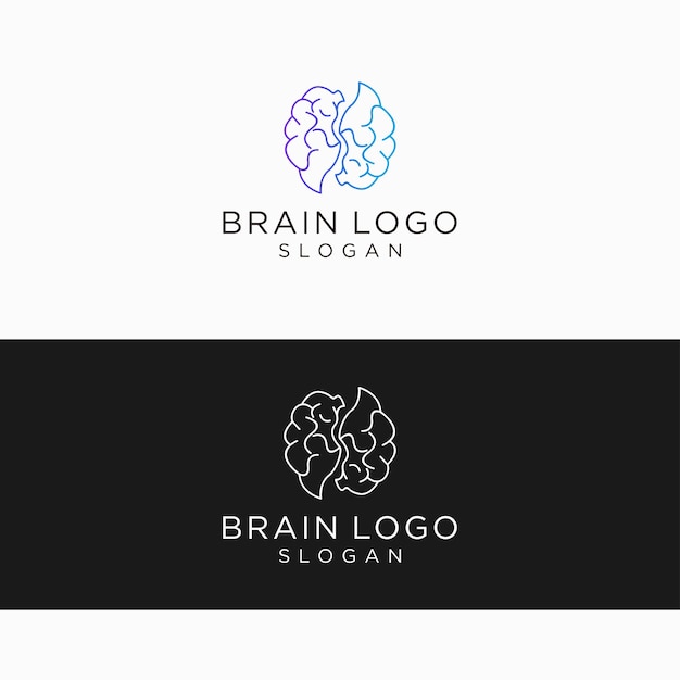 Шаблон иконки логотипа нейрона