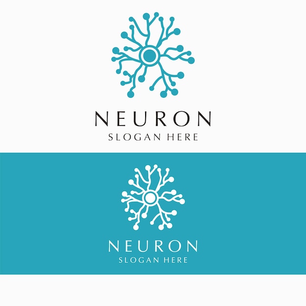 Modello icona del design del logo neurone