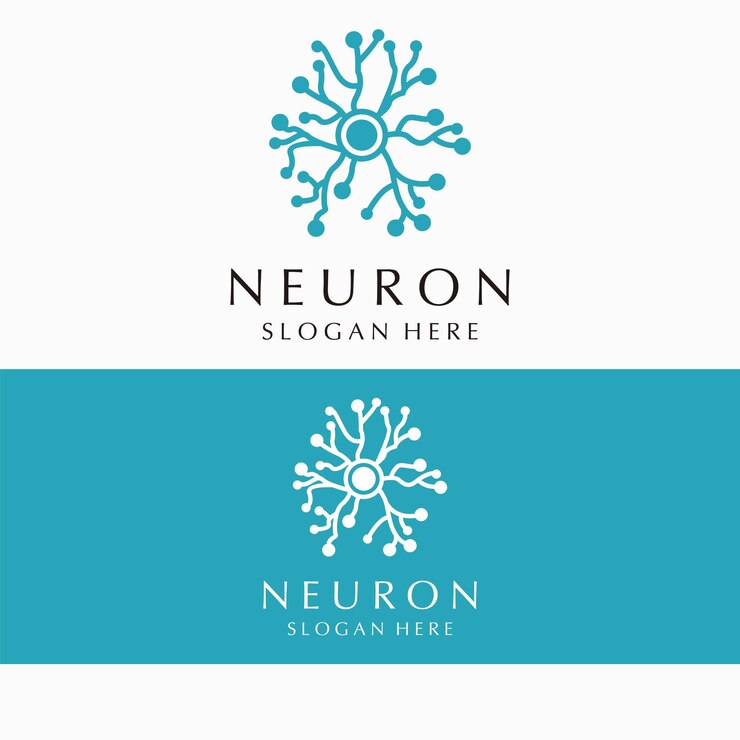 Vector neuron logo design icon template
