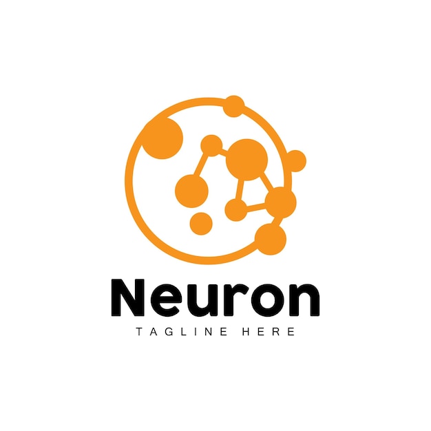 ニューロン ロゴ デザイン ベクトル神経細胞イラスト 分子 DNA 健康ブランド