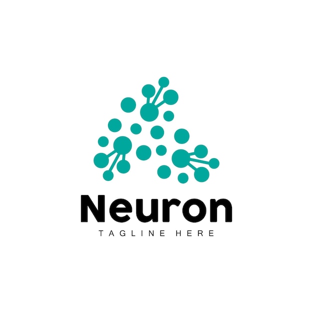 뉴런 로고 디자인 벡터 신경 세포 그림 분자 DNA 건강 브랜드