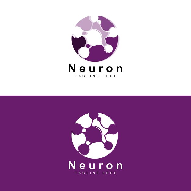 ニューロン ロゴ デザイン ベクトル神経細胞イラスト 分子 DNA 健康ブランド