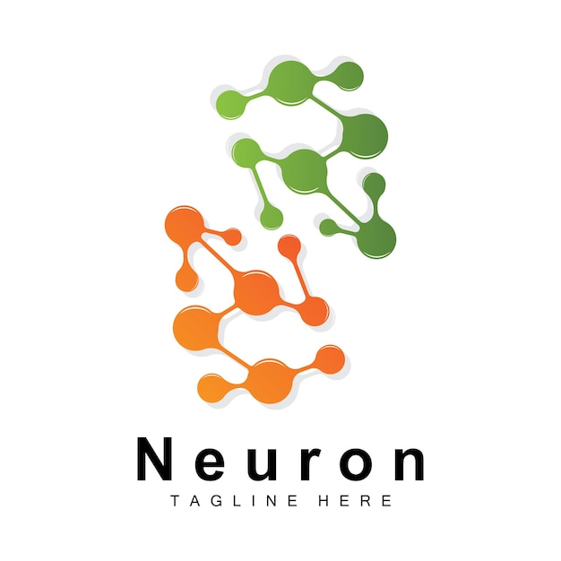 Neuron logo design vector zenuwcel illustratie moleculair dna gezondheidsmerk