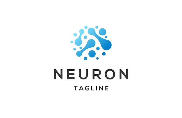 Vector neuron logo icon design template flat vector