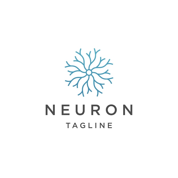 Neuron logo icon design template flat vector