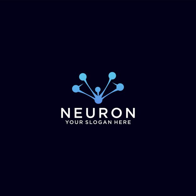 neuron logo icoon met stippen concept
