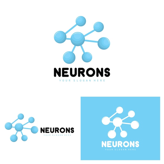 Neuron Logo Molecule Logo Design Vector AND Template Illustration