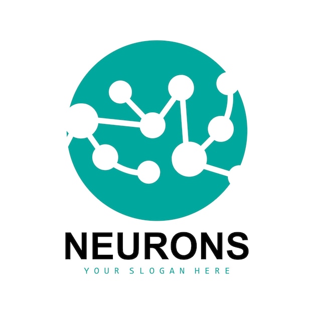 Neuron Logo Molecuul Logo Ontwerp Vector EN Sjabloon Illustratie