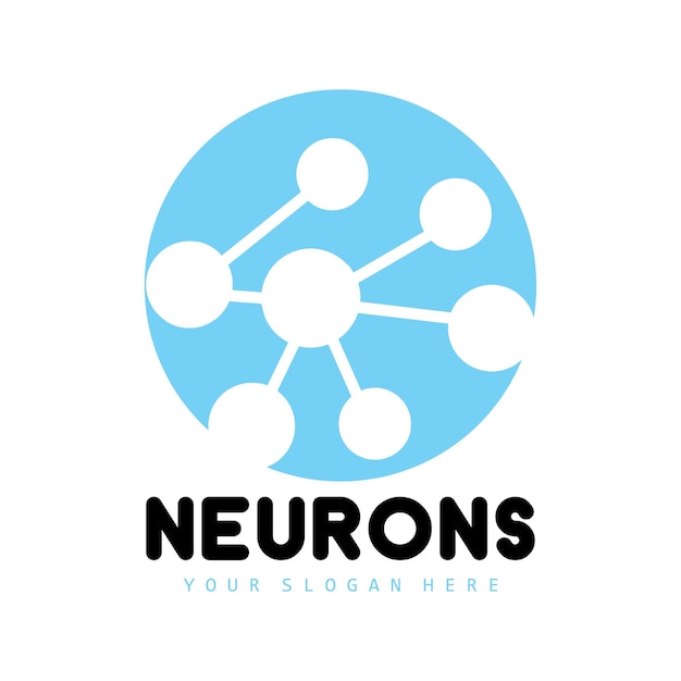 Neuron Logo Molecuul Logo Ontwerp Vector EN Sjabloon Illustratie