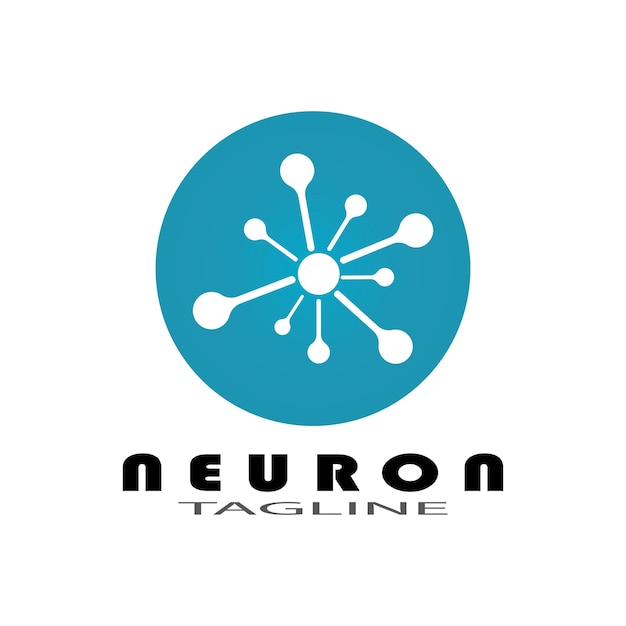 Neuron logo or nerve cell logo design illustration template icon with vector concept