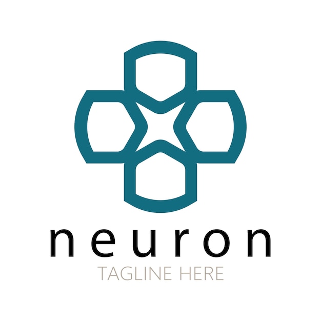Logo neurone o logo delle cellule nervose designmolecola logo illustrazione modello icona con concetto vettoriale