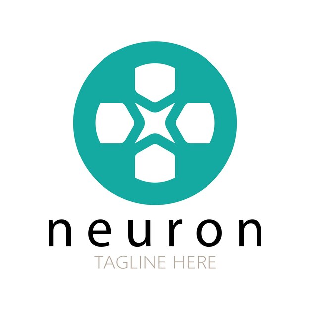 Neuron logo or nerve cell logo designmolecule logo illustration template icon with vector concept