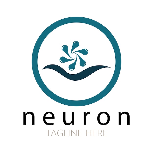 Neuron logo or nerve cell logo designmolecule logo illustration template icon with vector concept