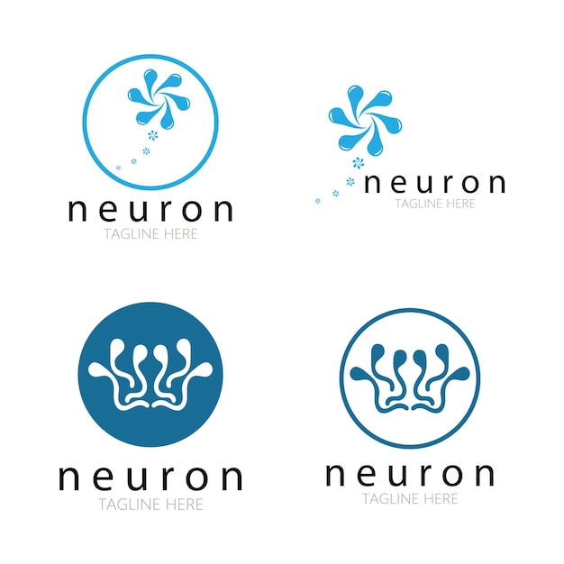 Logo neurone o logo delle cellule nervose designmolecola logo illustrazione modello icona con concetto vettoriale