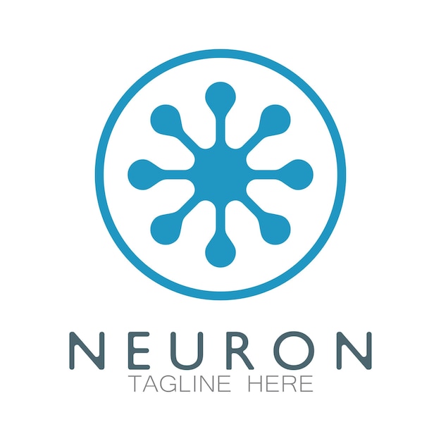 Neuron logo or nerve cell logo designmolecule logo illustration template icon with vector concept