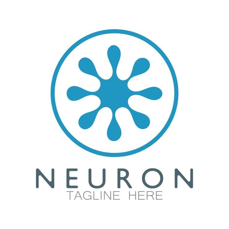 Vector neuron logo or nerve cell logo designmolecule logo illustration template icon with vector concept