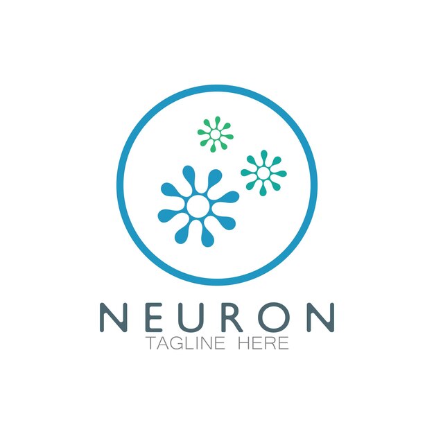 Neuron logo or nerve cell logo designmolecule logo illustration template icon with vector concept