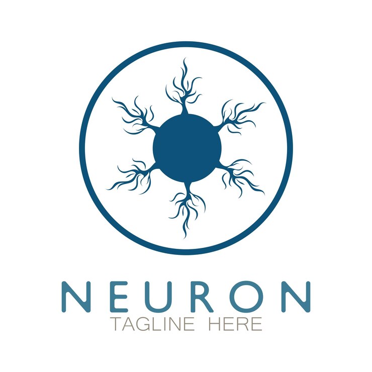 Vector neuron logo or nerve cell logo designmolecule logo illustration template icon with vector concept