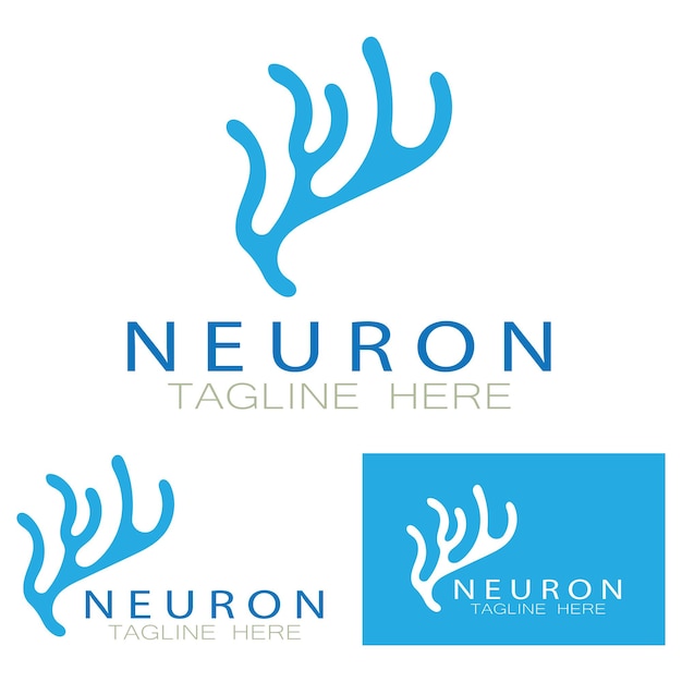 Logo neurone o logo delle cellule nervose designmolecola logo illustrazione modello icona con concetto vettoriale