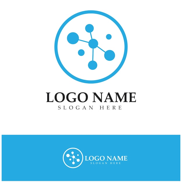 Neuron logo or nerve cell logo designmolecule logo illustration template icon with vector concept