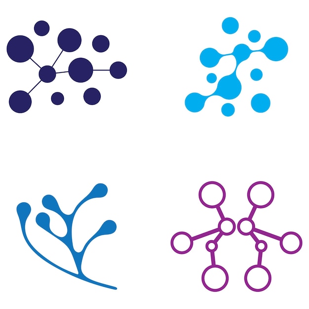 Neuron logo or nerve cell logo designmolecule logo illustration template icon with vector concept