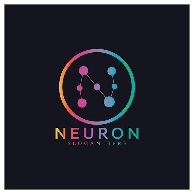 Logo neurone o logo delle cellule nervose designmolecola logo illustrazione modello icona con concetto vettoriale