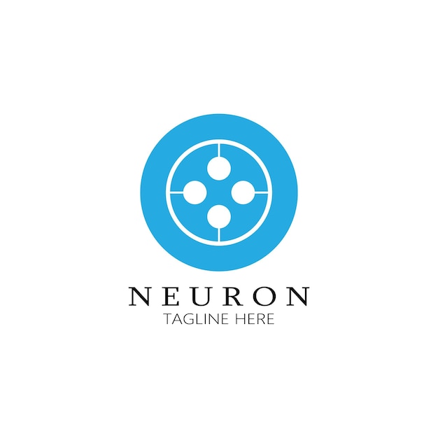 Logo neurone o logo delle cellule nervose designmolecola logo illustrazione modello icona con concetto vettoriale