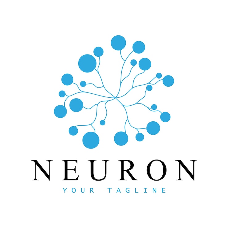 Vector neuron logo or nerve cell logo designmolecule logo illustration template icon with vector concept