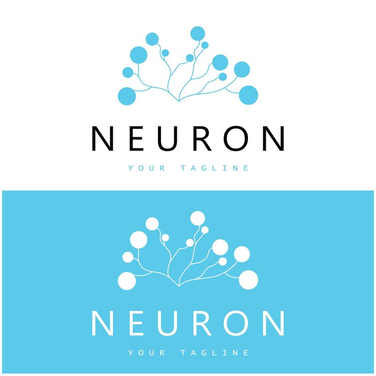 Vector neuron logo or nerve cell logo designmolecule logo illustration template icon with vector concept