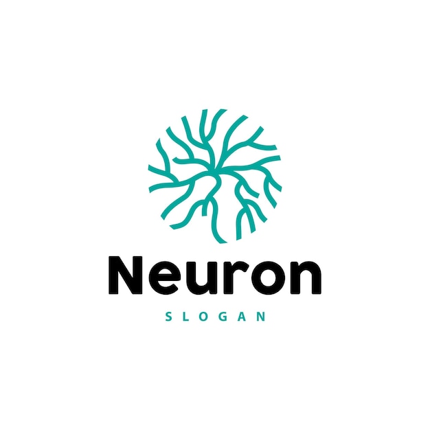 Neuron Logo Neuron zenuw of zeewier Vector Abstract Molecule Design Template Illustratie