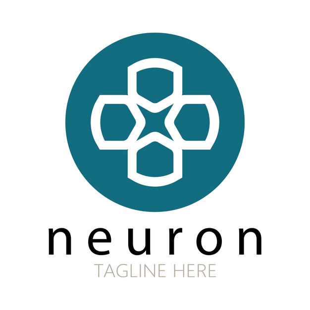 Neuron logo of zenuwcel logo designmolecuul logo illustratie sjabloonpictogram met vector concept