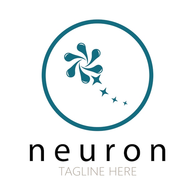 Neuron logo of zenuwcel logo designmolecuul logo illustratie sjabloonpictogram met vector concept