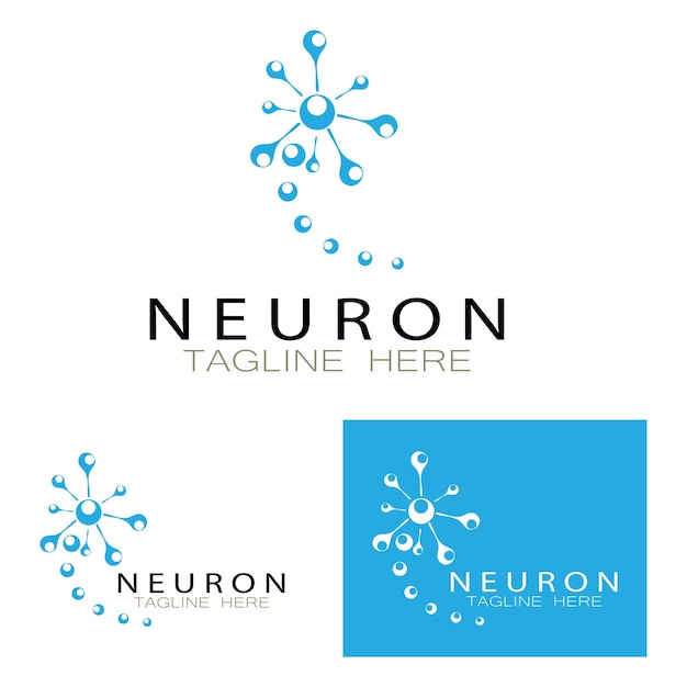 Neuron logo of zenuwcel logo designmolecuul logo illustratie sjabloonpictogram met vector concept