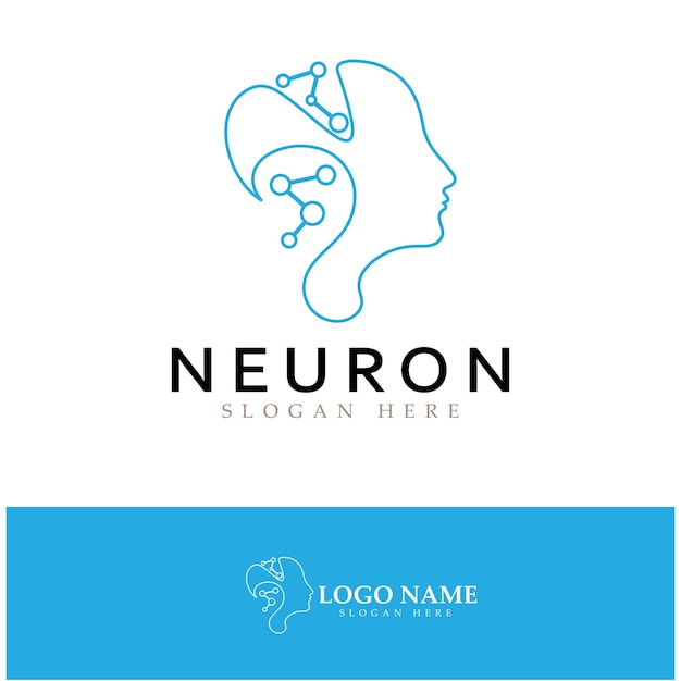 Neuron logo of zenuwcel logo designmolecuul logo illustratie sjabloonpictogram met vector concept