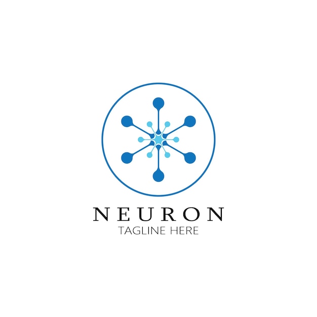 Neuron logo of zenuwcel logo designmolecuul logo illustratie sjabloonpictogram met vector concept