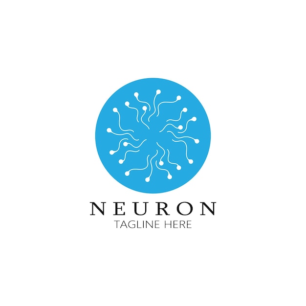 Neuron logo of zenuwcel logo designmolecuul logo illustratie sjabloonpictogram met vector concept
