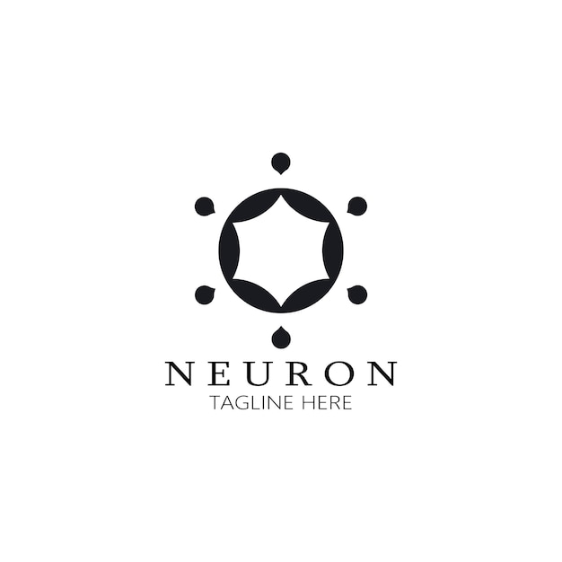 Neuron logo of zenuwcel logo designmolecuul logo illustratie sjabloonpictogram met vector concept