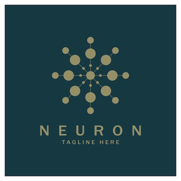 Neuron logo of zenuwcel logo designmolecuul logo illustratie sjabloonpictogram met vector concept